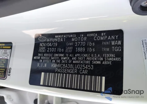 2020 Hyundai Venue Sel from USA, damaged, VIN KMHRC8A38LU025453